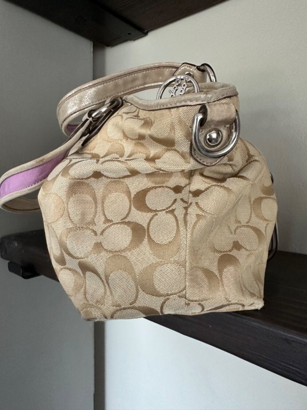 COACH Vintage Poppy Petal Signature Shoulder Bag Purse Y2K 2000s - Picture 4 of 14